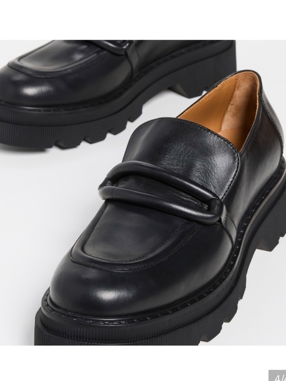 Voile Blanche Black Leather Chunky Loafers- never worn new without tags